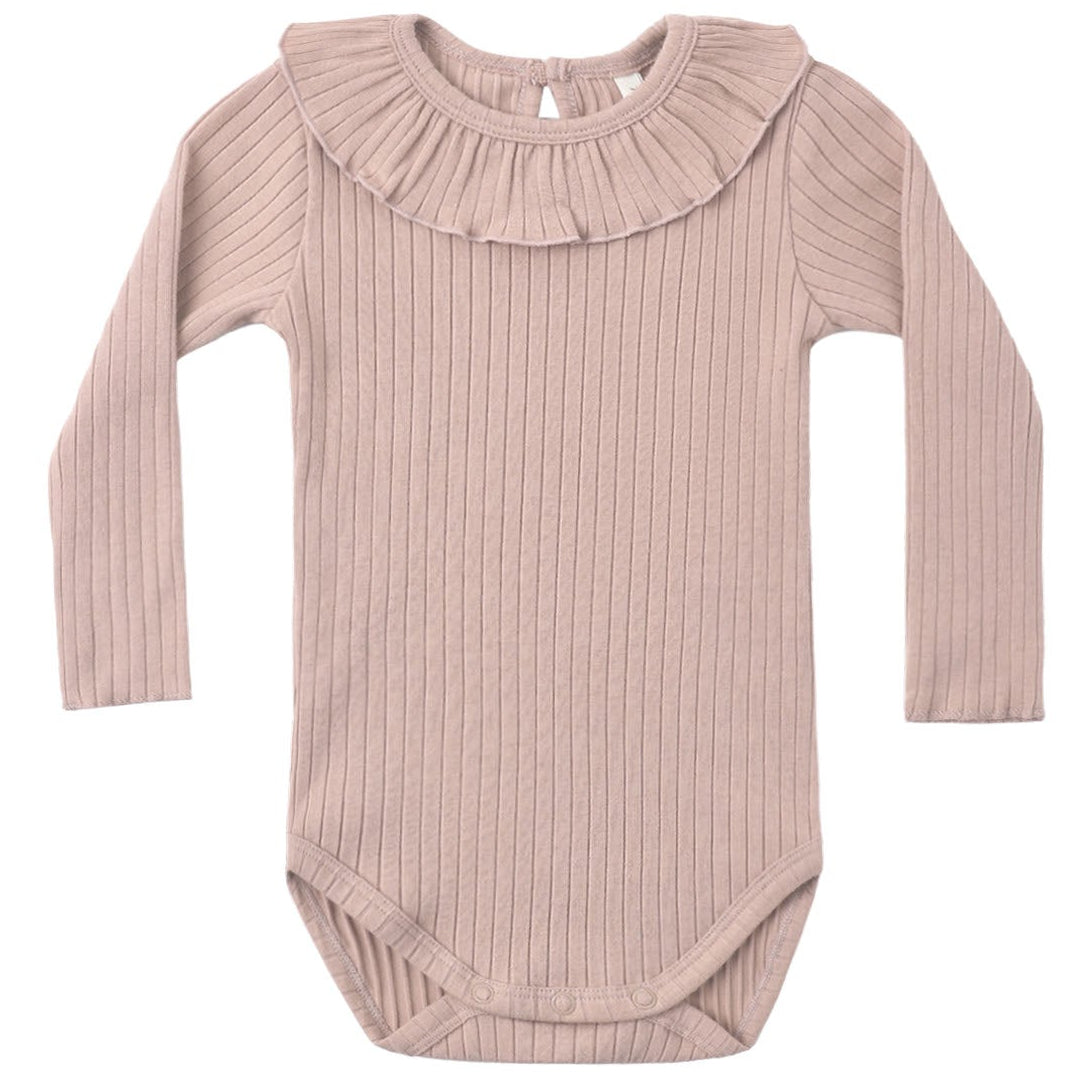 Rylee + Cru Ruffle Collar Bodysuit || Rosewood