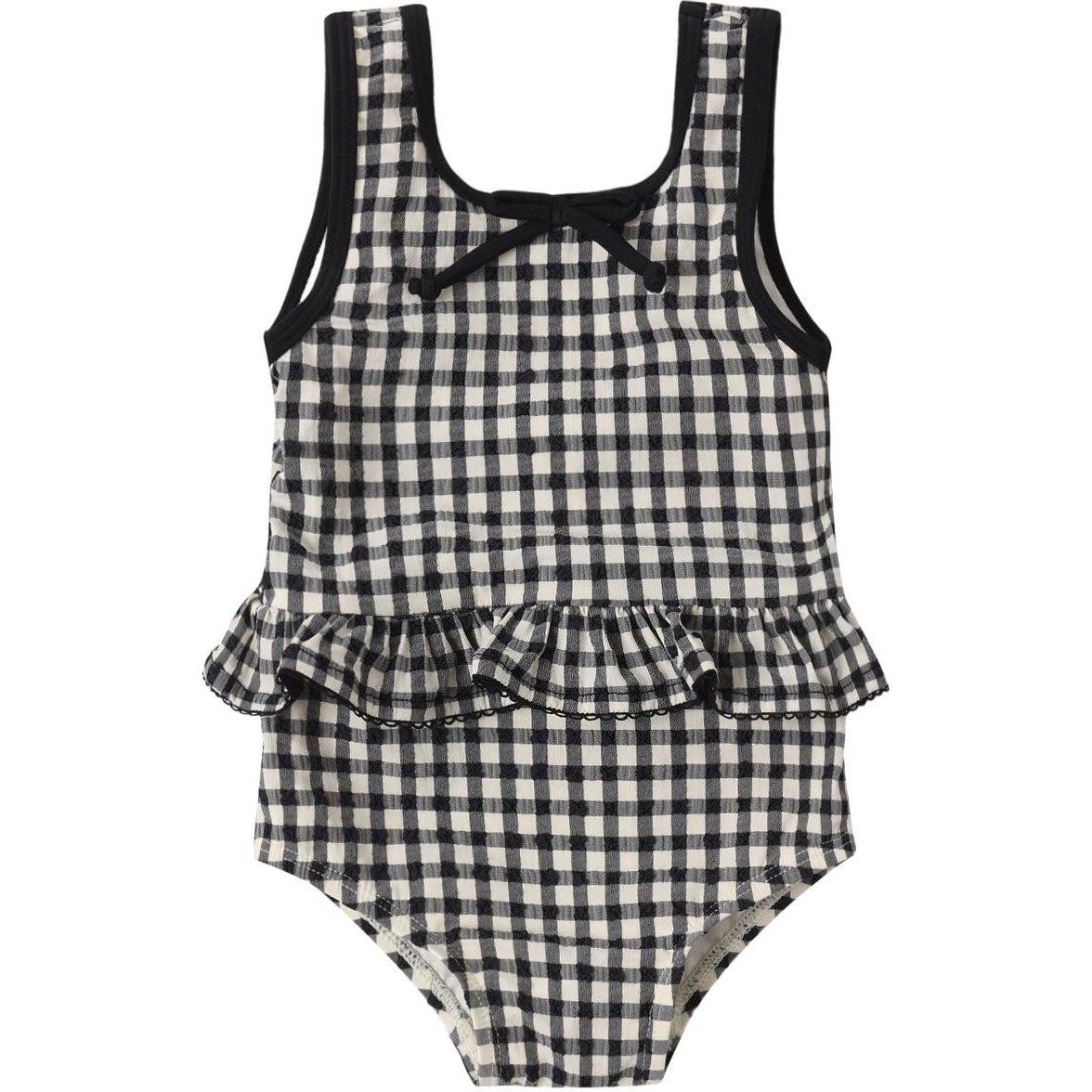 Rylee + Cru Skirted One-piece || Black Gingham