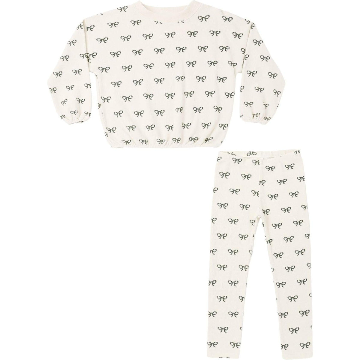 Rylee + Cru Spongey Knit Set || Evergreen Bows