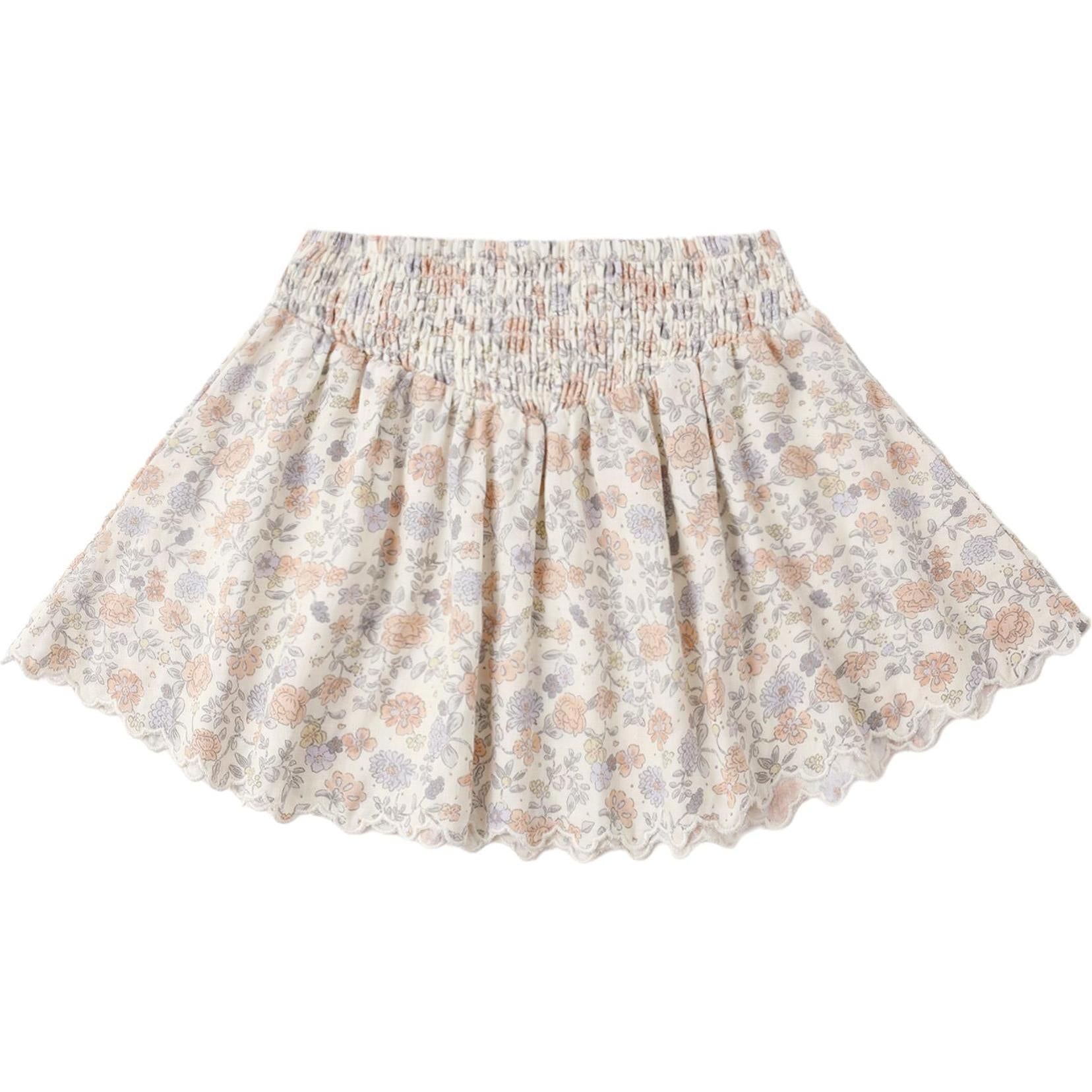 Rylee + Cru Smocked V Mini Skirt Bloom