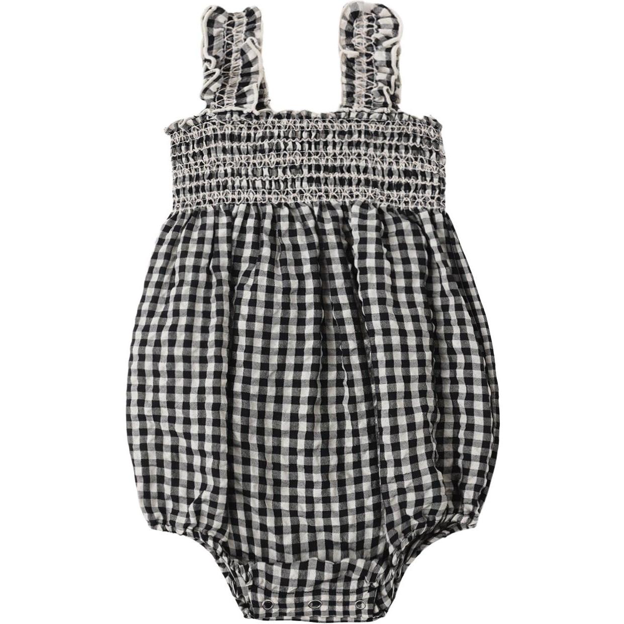 Rylee + Cru Julia Romper || Black Check