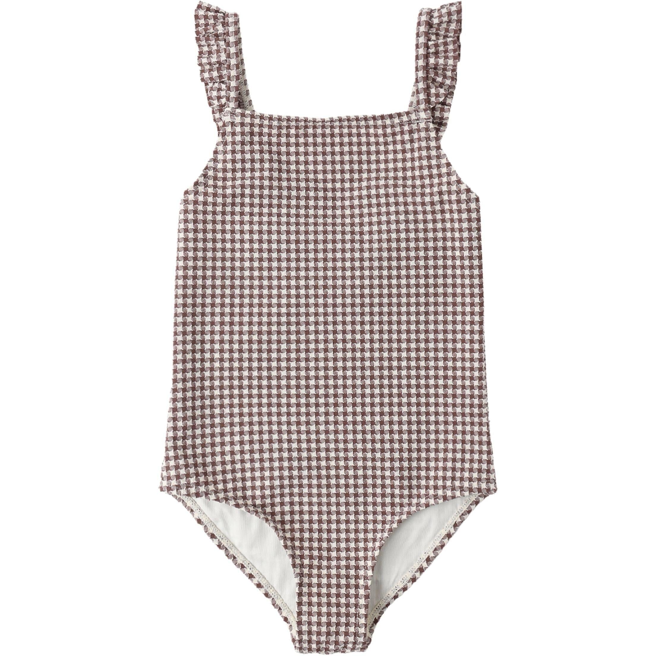 Rylee + Cru Positano One-piece Chocolate Houndstooth