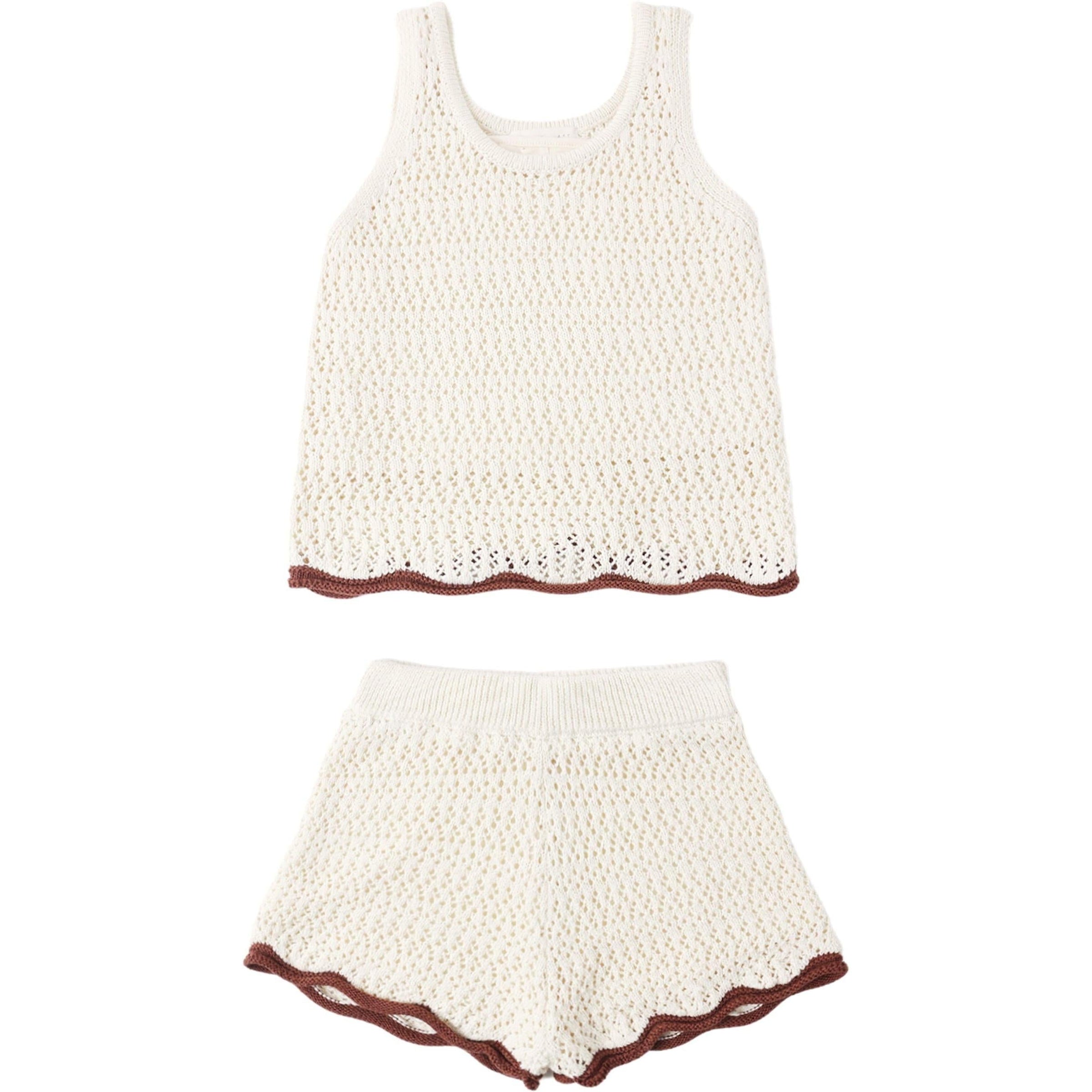 Rylee + Cru Crochet Tank Set Natural