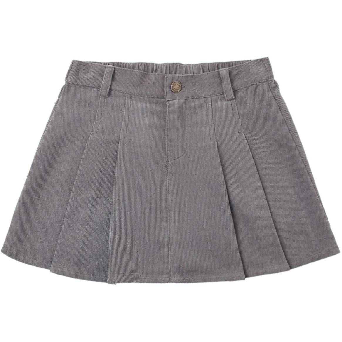 Rylee + Cru Pleated Denim Skirt || Slate