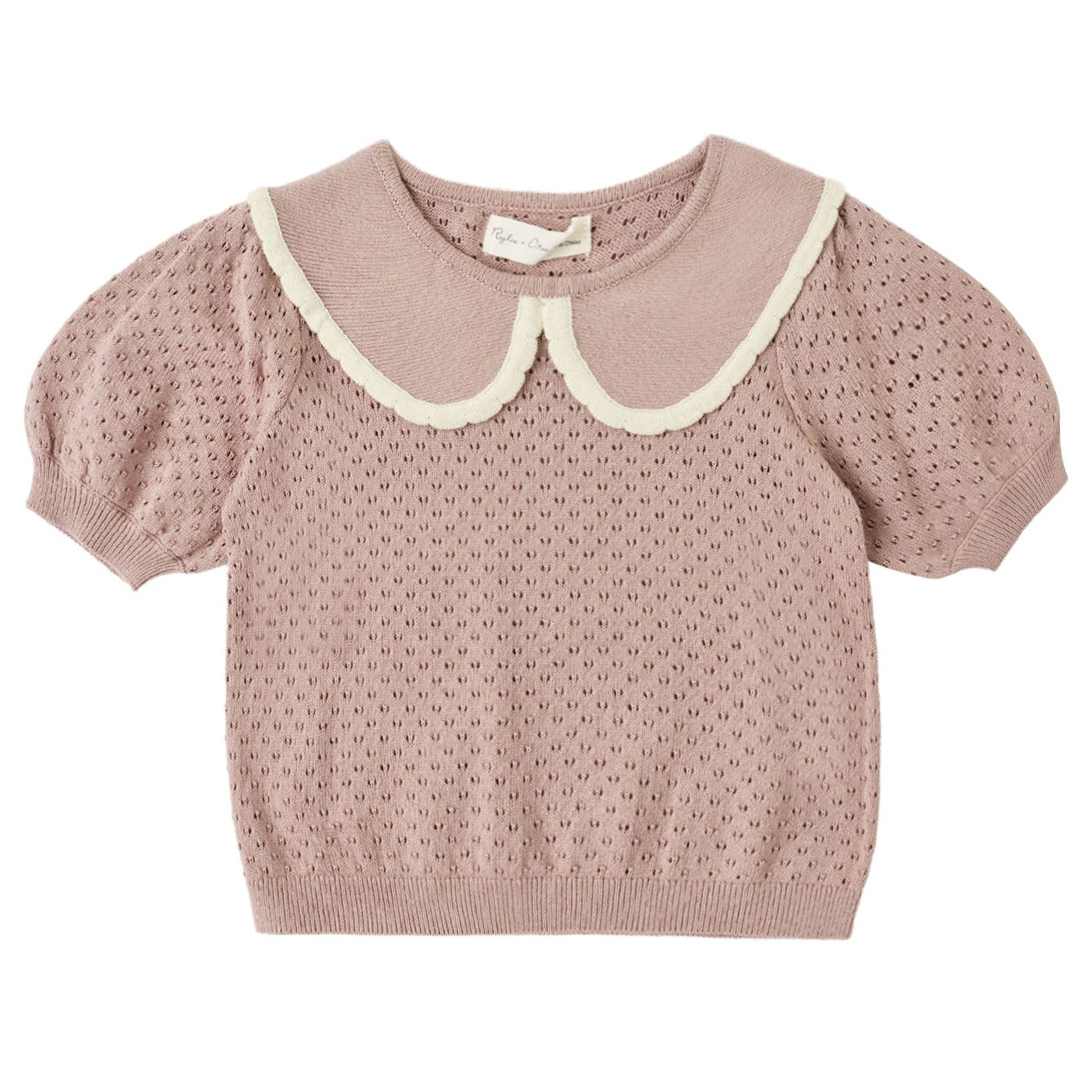 Rylee + Cru Pointelle Collared Top || Rosewood