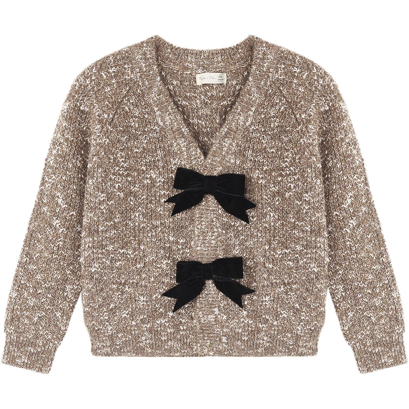 Rylee + Cru Bow Cardigan || Heathered Stone