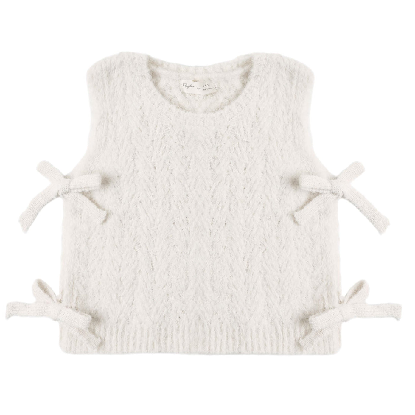 Rylee + Cru Bow Sweater || Vest Ivory