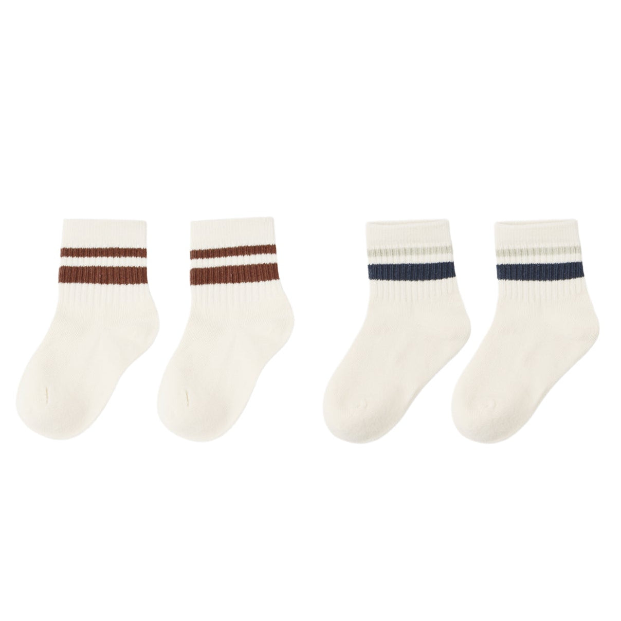 Rylee + Cru Stripe Socks, 2-pack Fog, || Mulberry