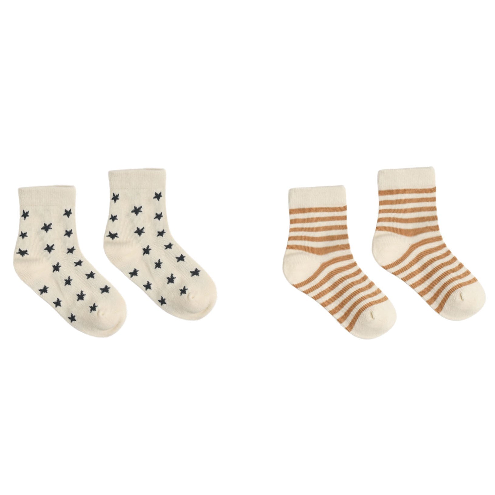 Rylee + Cru Jacquard Socks, 2-pack Fawn || Stripe, Midnight Stars