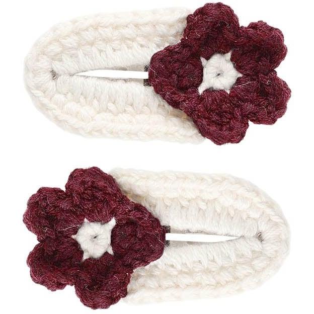 Rylee + Cru Crochet Clips || Burgundy