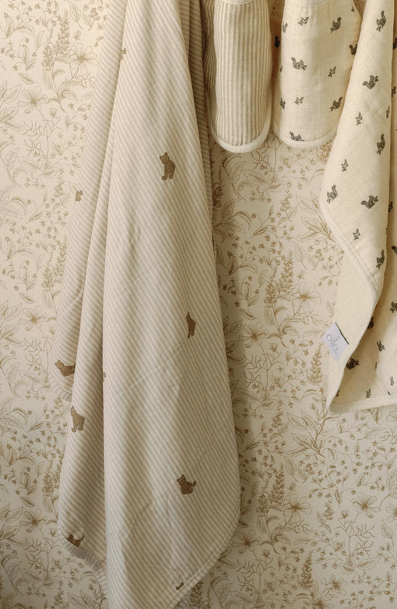 Oilo Bear & Duck Jersey Swaddle Blanket Set