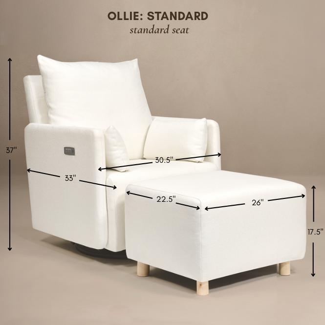Oilo Ollie: Standard Size Swivel Nursery Glider with Back Recline Feature