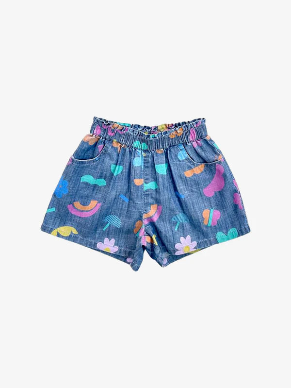 Blu & Blue Chloe Printed Denim Shorts