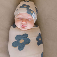 Copper Pearl Newborn Top Knit Hat | Gemma in Tan