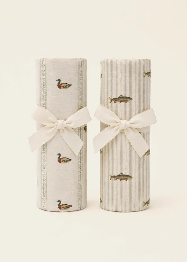 Mallard Duck & Trout - Muslin Swaddle Blanket Set