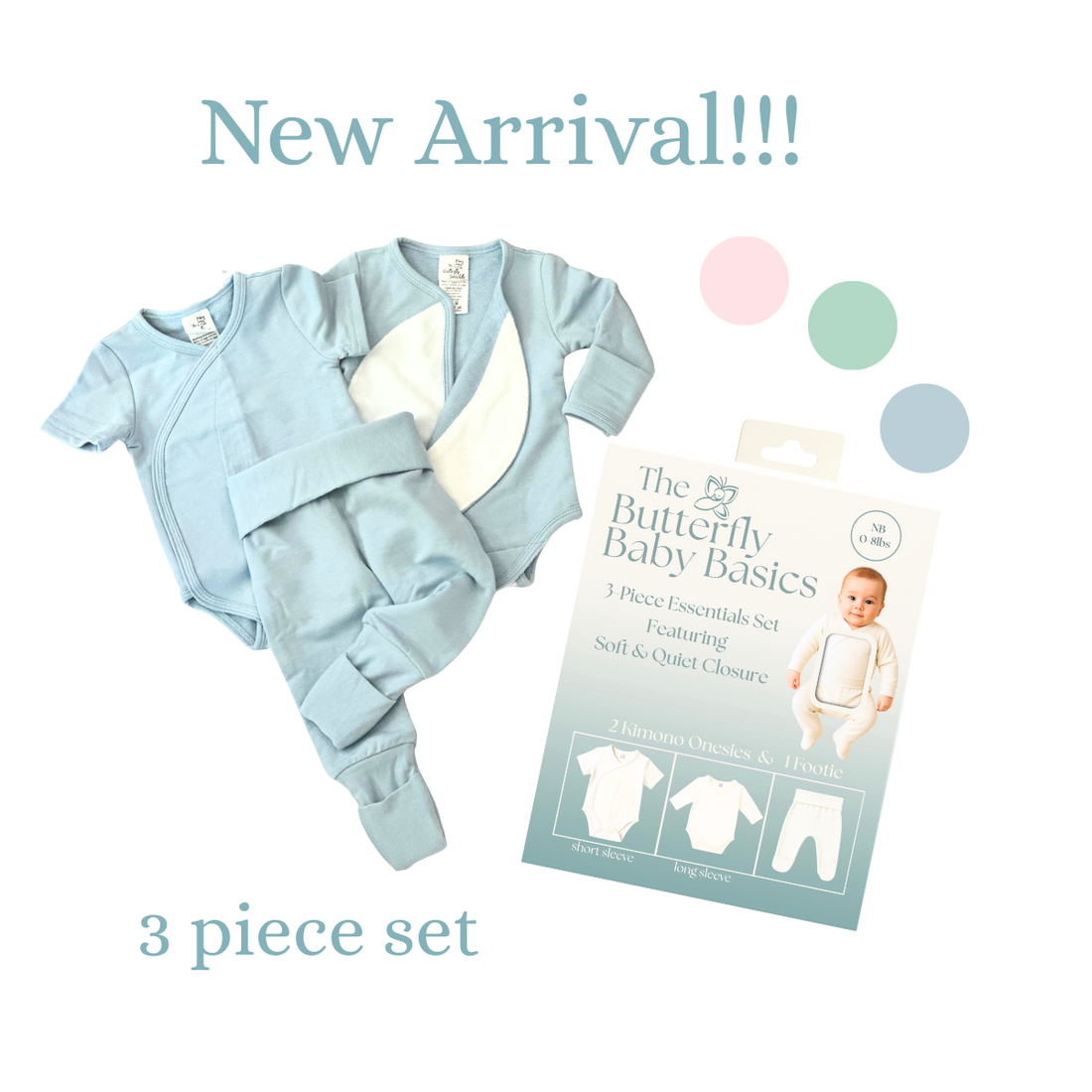 The Butterfly Swaddle 3-Piece Essentials Set