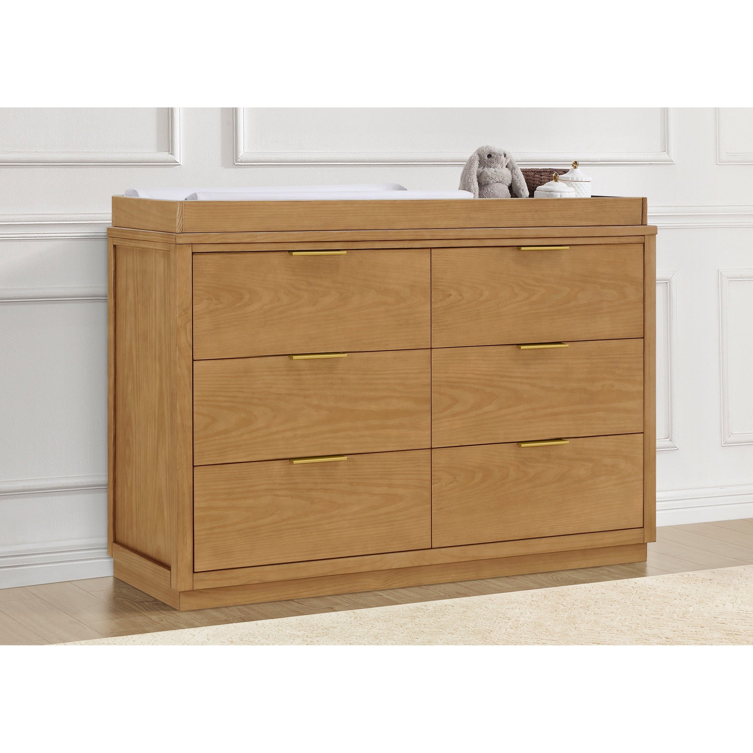 delta children teak brown dresser Delta Children Forever 6-Drawer Dresser with Interlocking Drawers