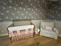Light Pink Toile Crib Rail Cover