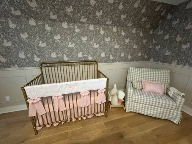 Light Pink Toile Crib Rail Cover