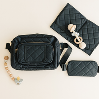 Jetsetter Mini Diaper Bag with Wipes Pocket – Black
