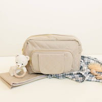 Jetsetter Mini Diaper Bag With Wipes Pocket - Beige