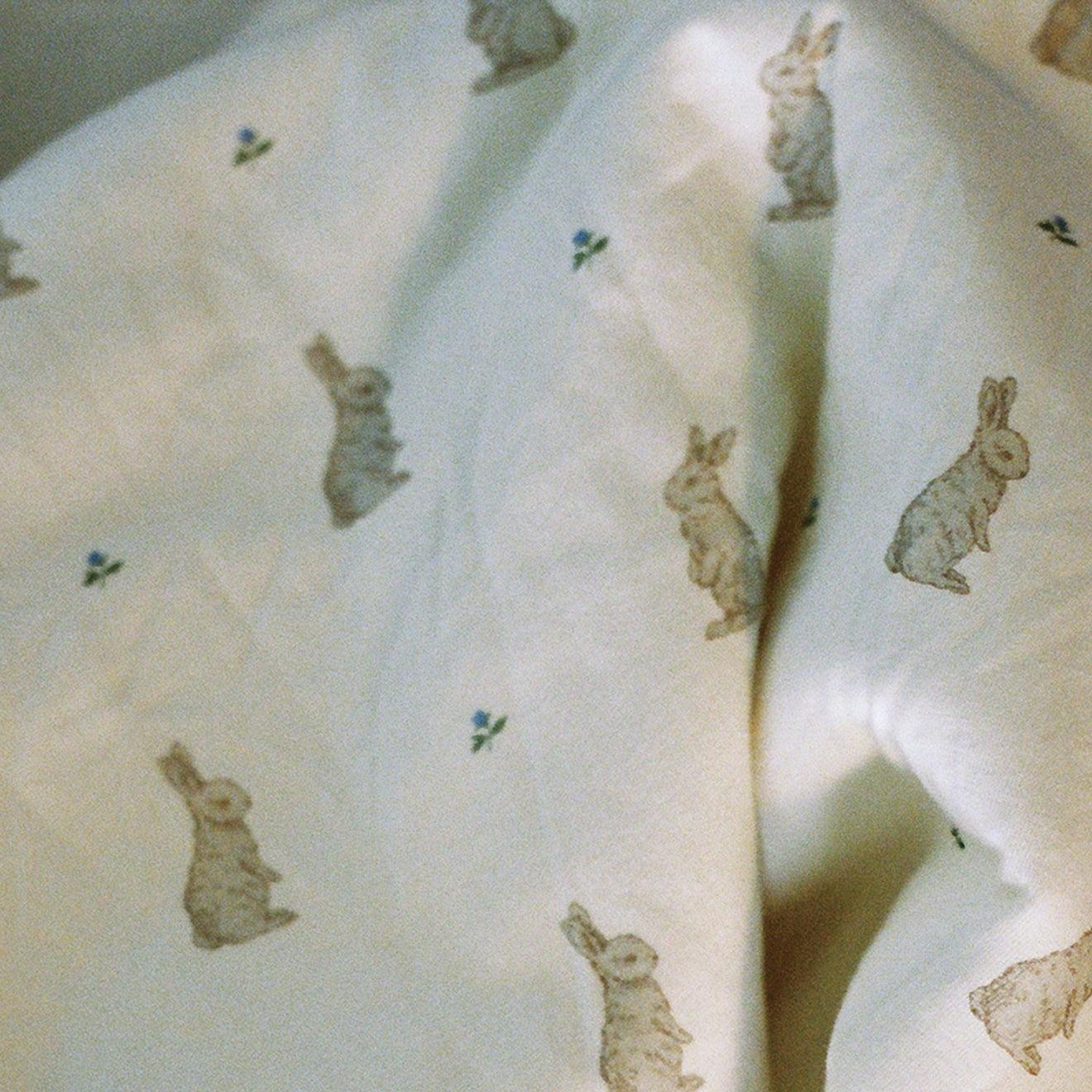 Oilo Bunny & Lily of the Valley Jersey Swaddle Blanket Set