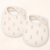 Oilo Bunny & Lily of the Valley Premium Muslin Bib 2-Pack