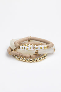 Boy Mom Tubular Beaded Bracelet Set