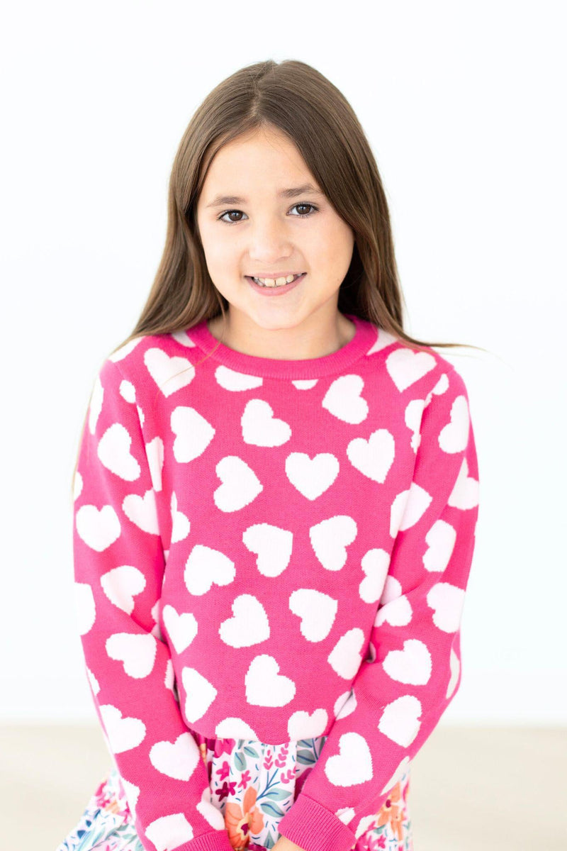 Mila & Rose Hot Pink Hearts Sweater
