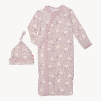 Magnetic Me Cuddle Club Modal Magnetic Cozy Sleeper Gown + Hat Set