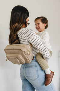 Jetsetter Mini Diaper Bag With Wipes Pocket - Beige