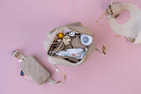 Jetsetter Mini Diaper Bag With Wipes Pocket - Beige