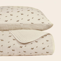Oilo Squirrel Premium Muslin Crib Quilt & Sham Set