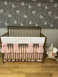 Light Pink Toile Crib Rail Cover