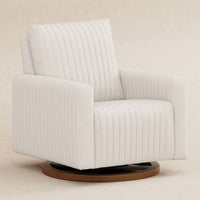 Babyletto Poe Channeled Swivel Glider in Eco-Performance Fabric | Water Repellent & Stain Resistant