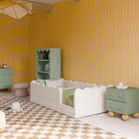 Babyletto Rizo Montessori-Inspired Twin Floor Bed with Guardrails