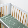 Babyletto Ocean Waves Mini Crib Sheet in GOTS Certified Organic Muslin Cotton