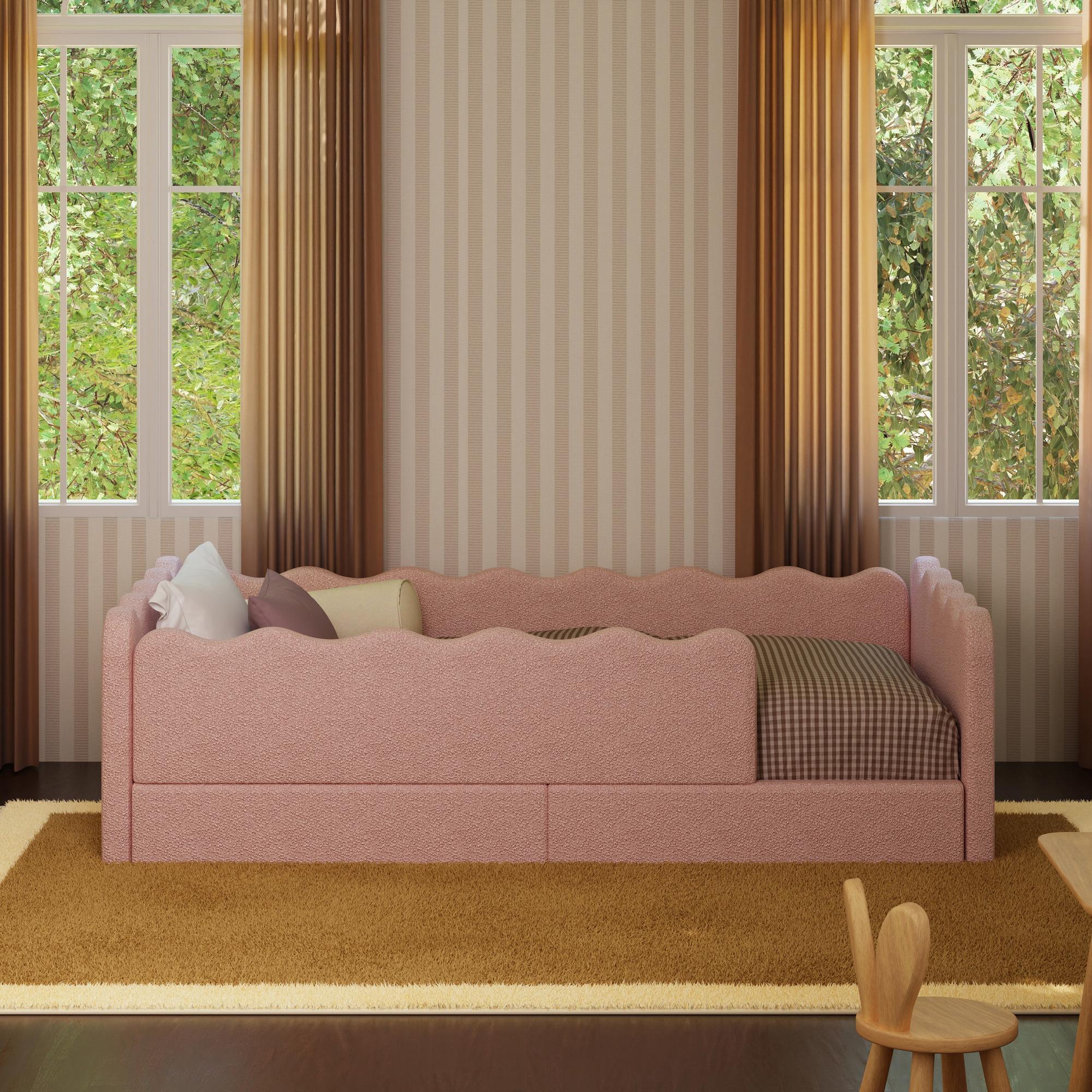 Babyletto Rizo Montessori-Inspired Twin Floor Bed with Guardrails