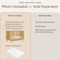 Babyletto Palma 8-in-1 Convertible All-Stages Crib with Bassinet & Toddler Bed Kits