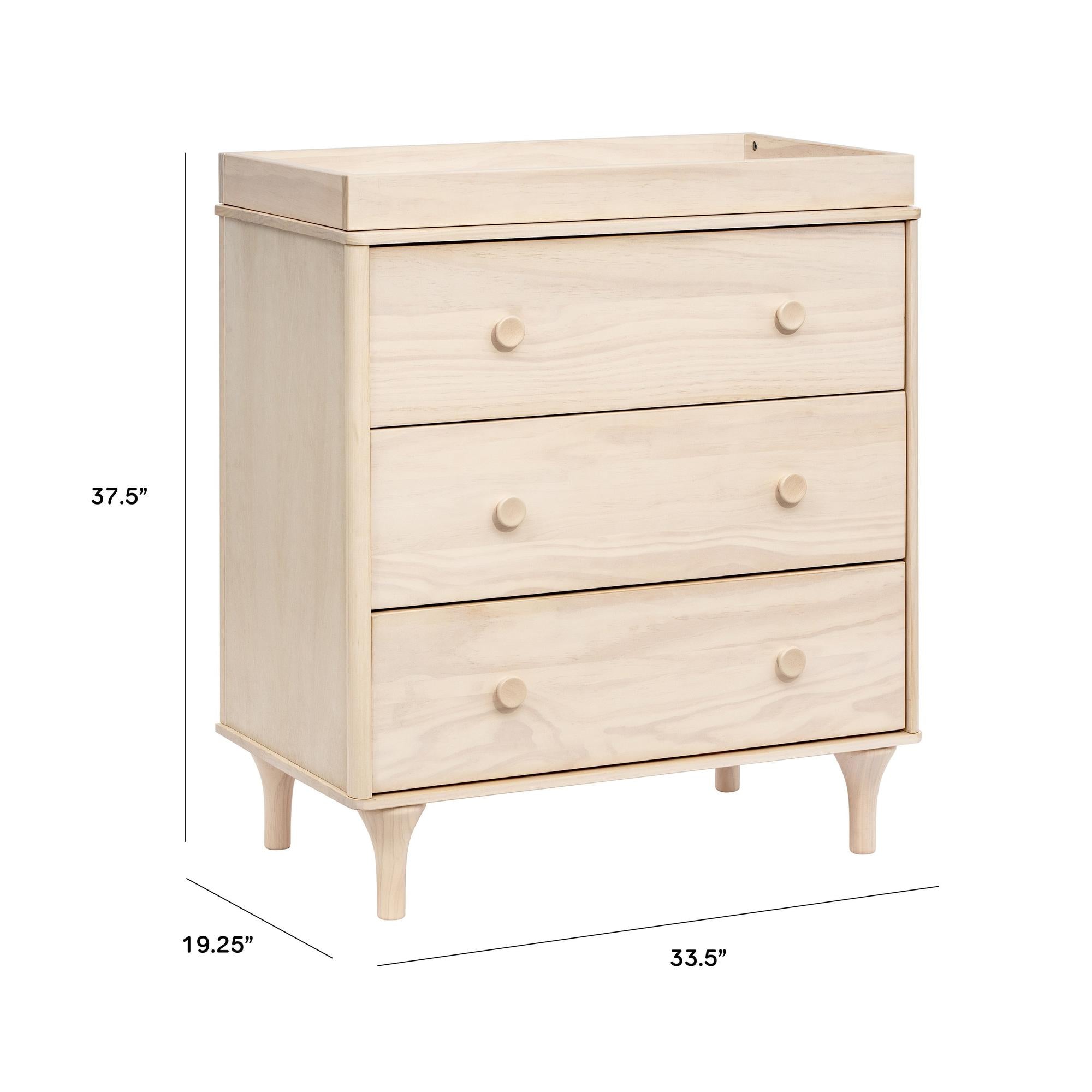 Babyletto Lolly 3-Drawer Changer Dresser with Removable Changing Tray (RTA)