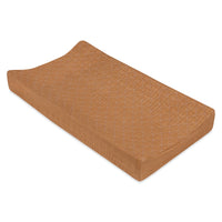 Babyletto Burnt Sienna Quilted Changing Pad Cover in GOTS Certified Organic Muslin Cotton