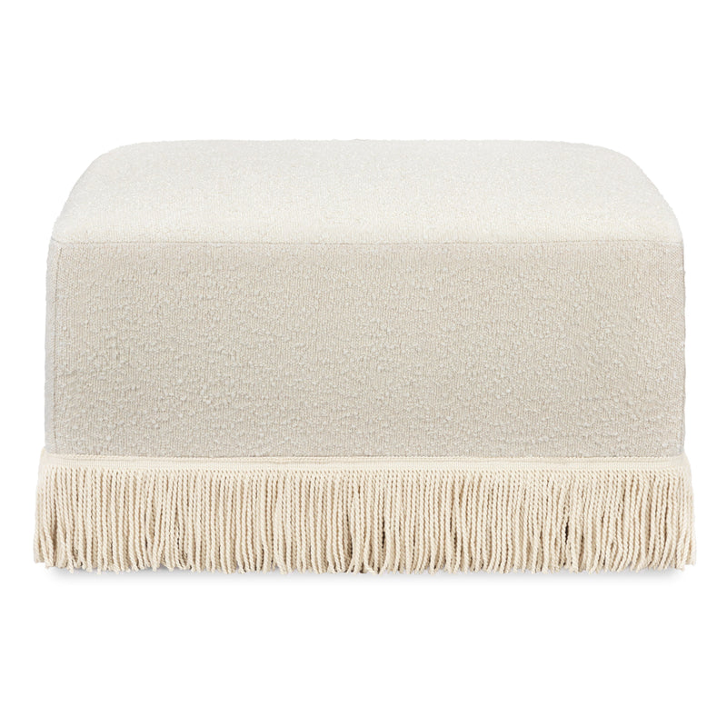 Namesake Crawford Gliding Ottoman | Boucle with Tassel Fringe