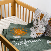 Babyletto Beach Bum Crib Sheet in GOTS Certified Organic Muslin Cotton