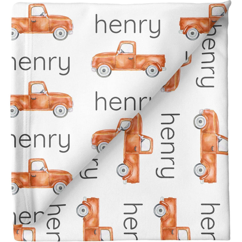 Sugar + Maple Personalized Stretchy Blanket | Trucks