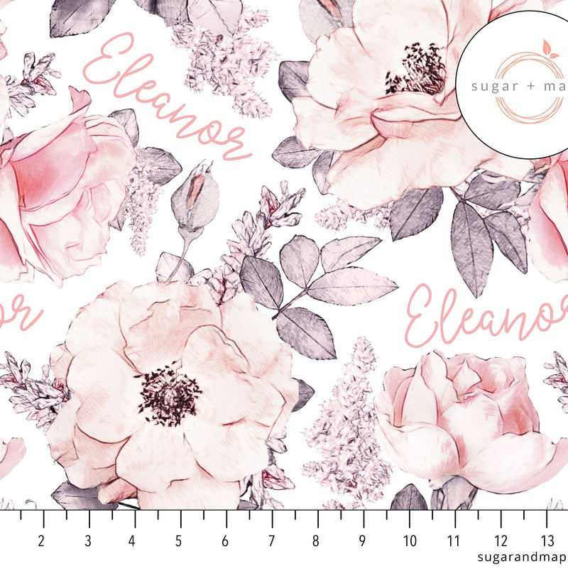 Sugar + Maple Personalized Stretchy Blanket | Wallpaper Floral