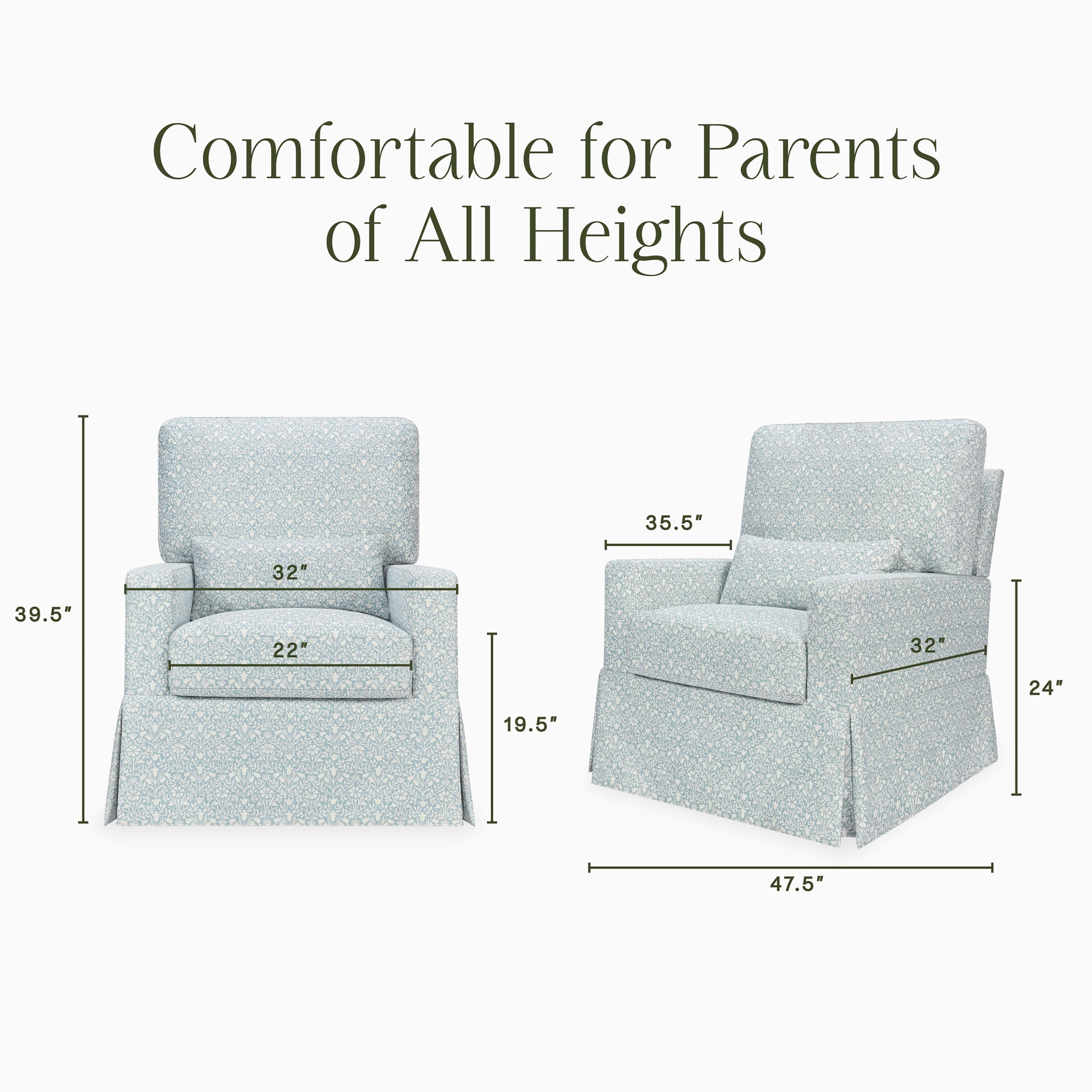 Morris & Co. x Namesake Crawford Pillowback Comfort Swivel Glider