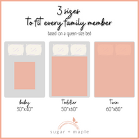 Sugar + Maple Plush Minky Fleece Personalized Blanket | Peonies