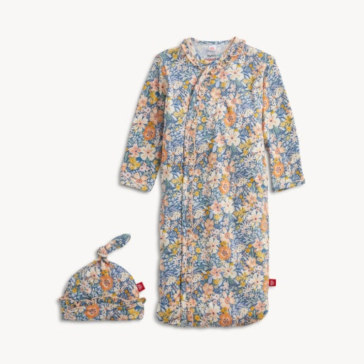 Magnetic Me Flora Modal Gown+Hat Set with Ruffle