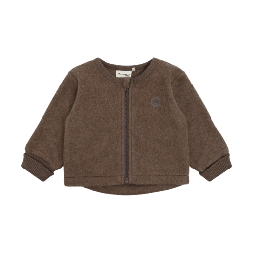 Minymo Jacket Long Sleeve Fleece | Chocolate Chip