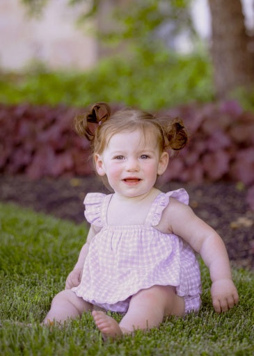 Mabel + Honey Sugar Plum Romper | Purple